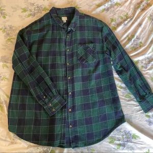 Green and navy flannel